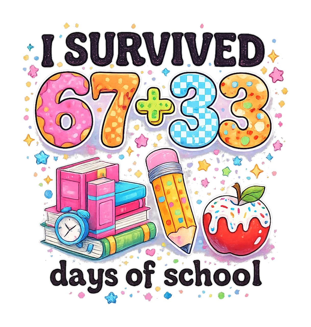Survived 100 Days Of School 67 Days Of School Teac Digital