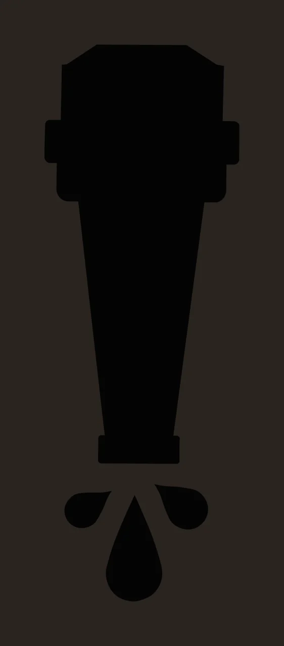 Black Silhouette Of A Spray Nozzle With Liquid Dispensing drops contrast preview thumbnail