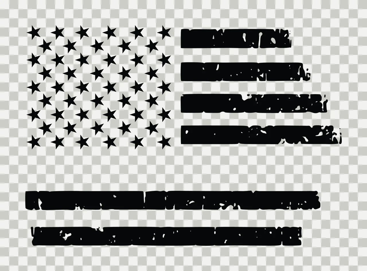 Flag Usa Graphic With Distorted Text stars stripes distressed transparency and detail preview thumbnail