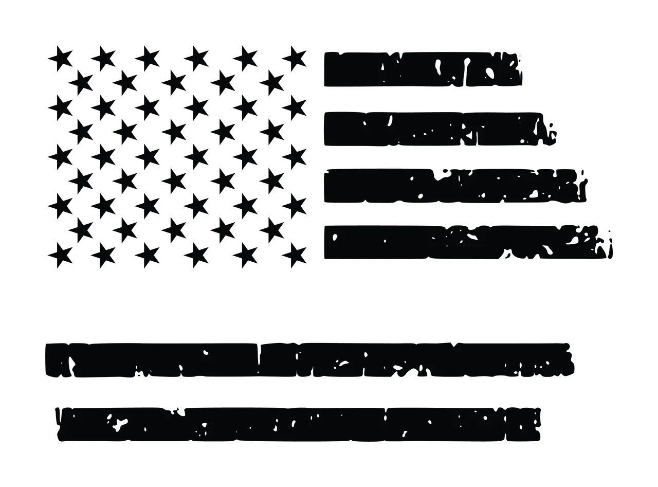 Flag Usa Graphic With Distorted Text stars stripes distressed