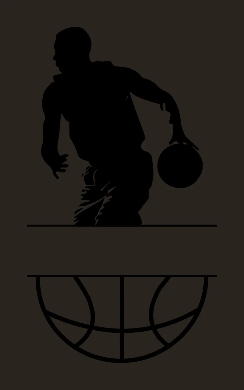 Can Glass Wrap Basketball Player Silhouette With Frame contrast preview thumbnail