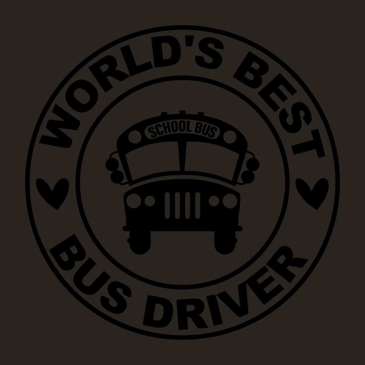 School Bus World S Best Bus Driver Text hearts circle emblem contrast preview thumbnail