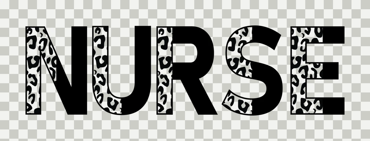 Nurse Text With Patterned Fill displayed letters typographic transparency and detail preview thumbnail