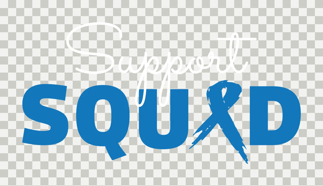 White Support Squad Text With Ribbon And Typography transparency and detail preview thumbnail