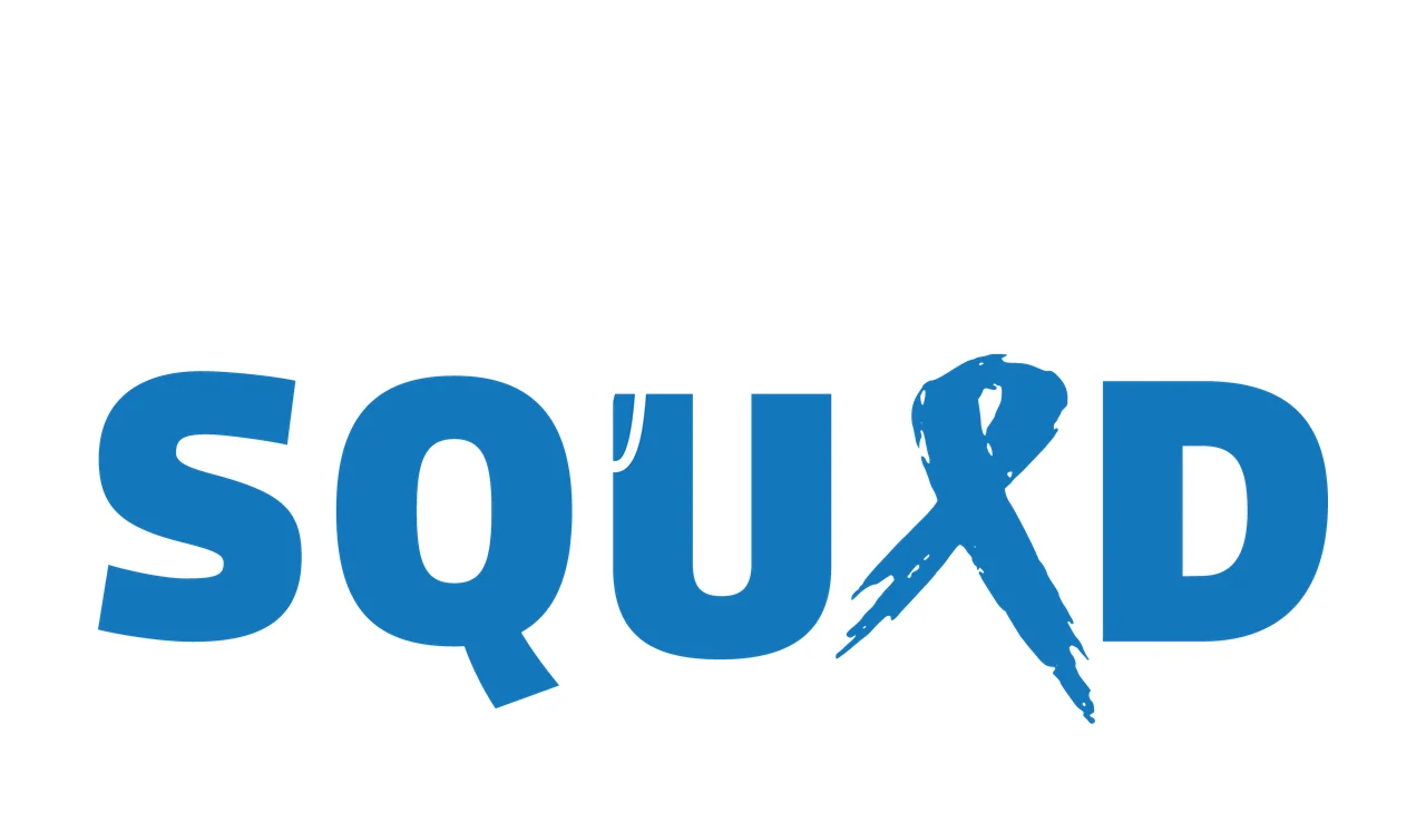 White Support Squad Text With Ribbon And Typography