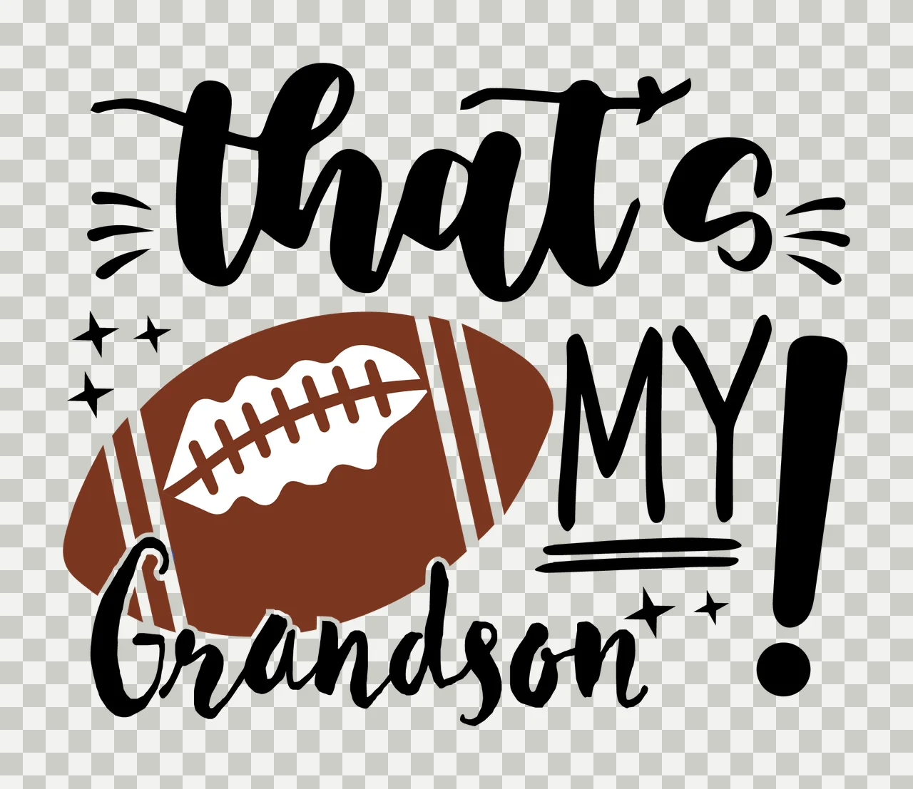 That S My Grandson Football Text star typography black white transparency and detail preview thumbnail