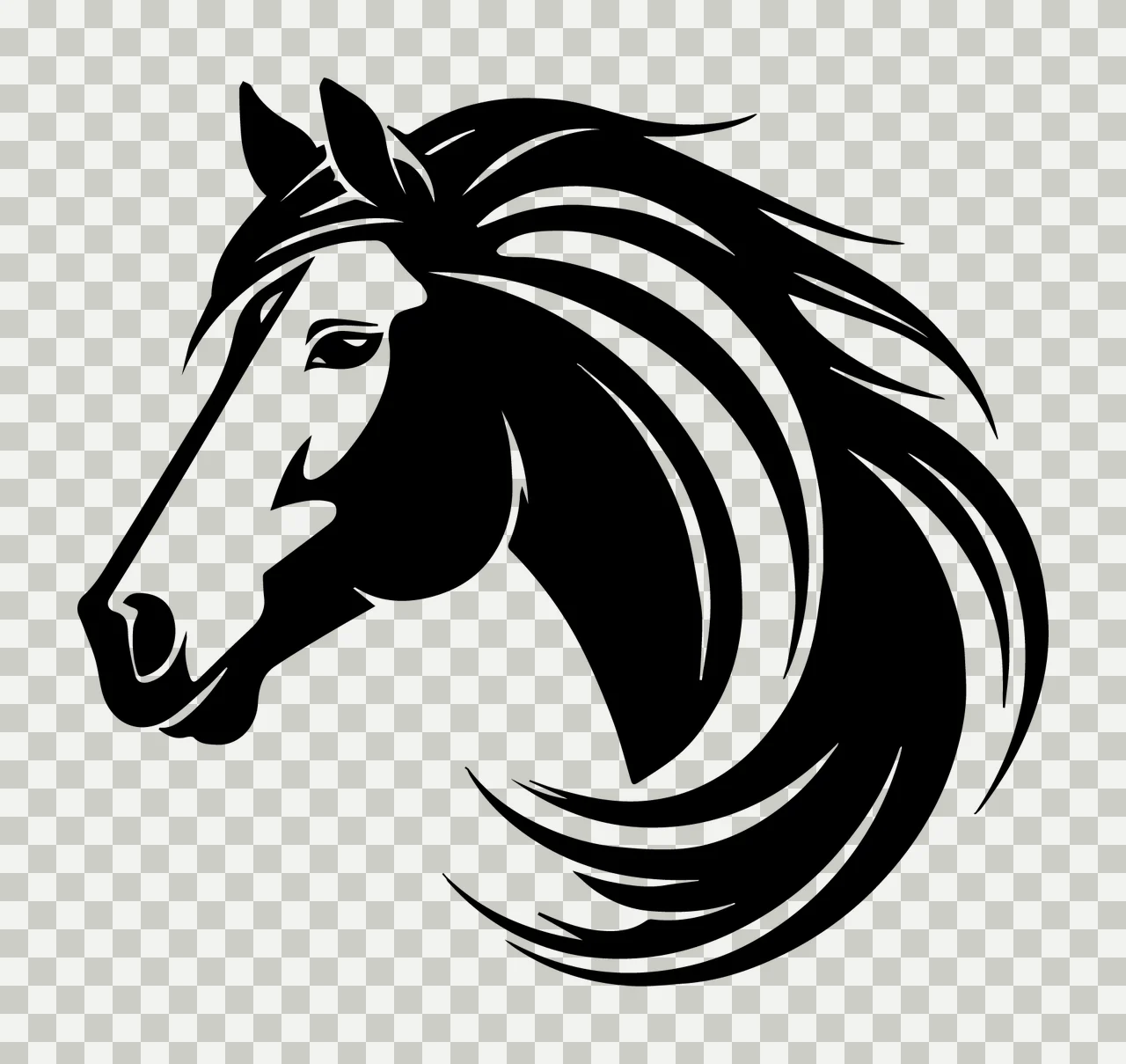 Horse Head Viewing With Equine And Profile transparency and detail preview thumbnail