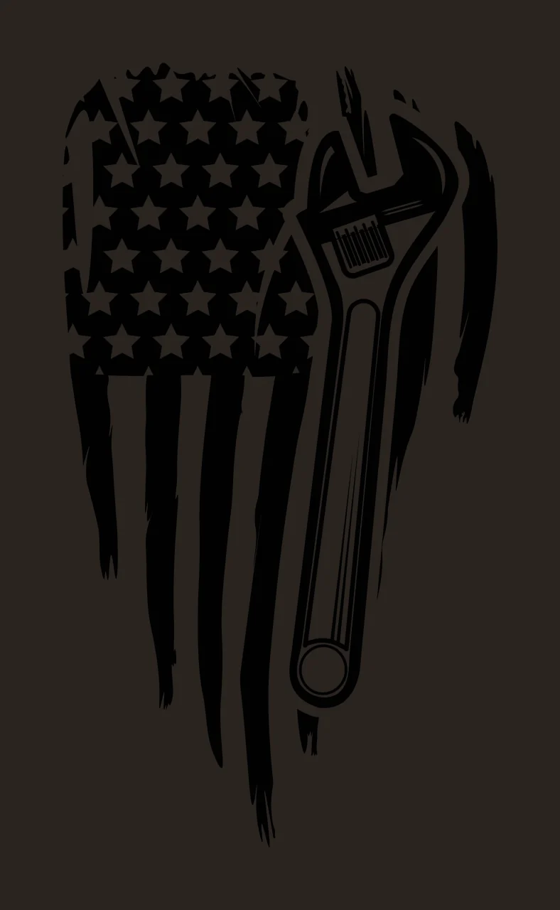 Distressed American Flag Adjustable Wrench Graphic positioned contrast preview thumbnail