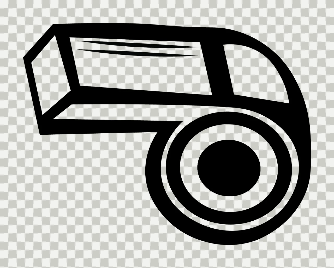Whistle Black And White Icon graphic sport symbol instrument transparency and detail preview thumbnail