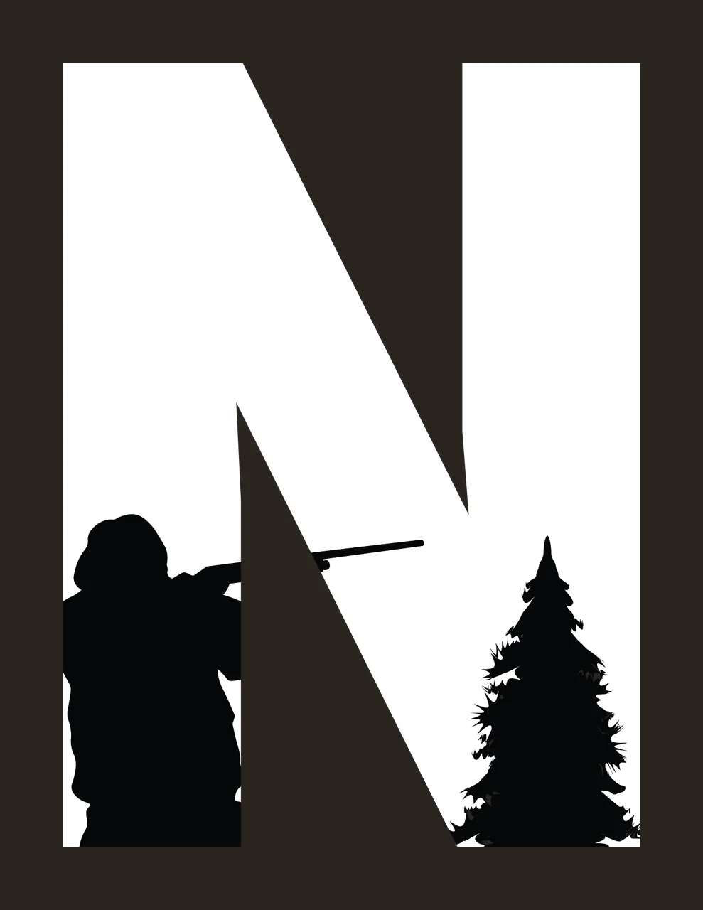 Can Glass Wrap Shooting Silhouette With Fir Tree contrast preview thumbnail