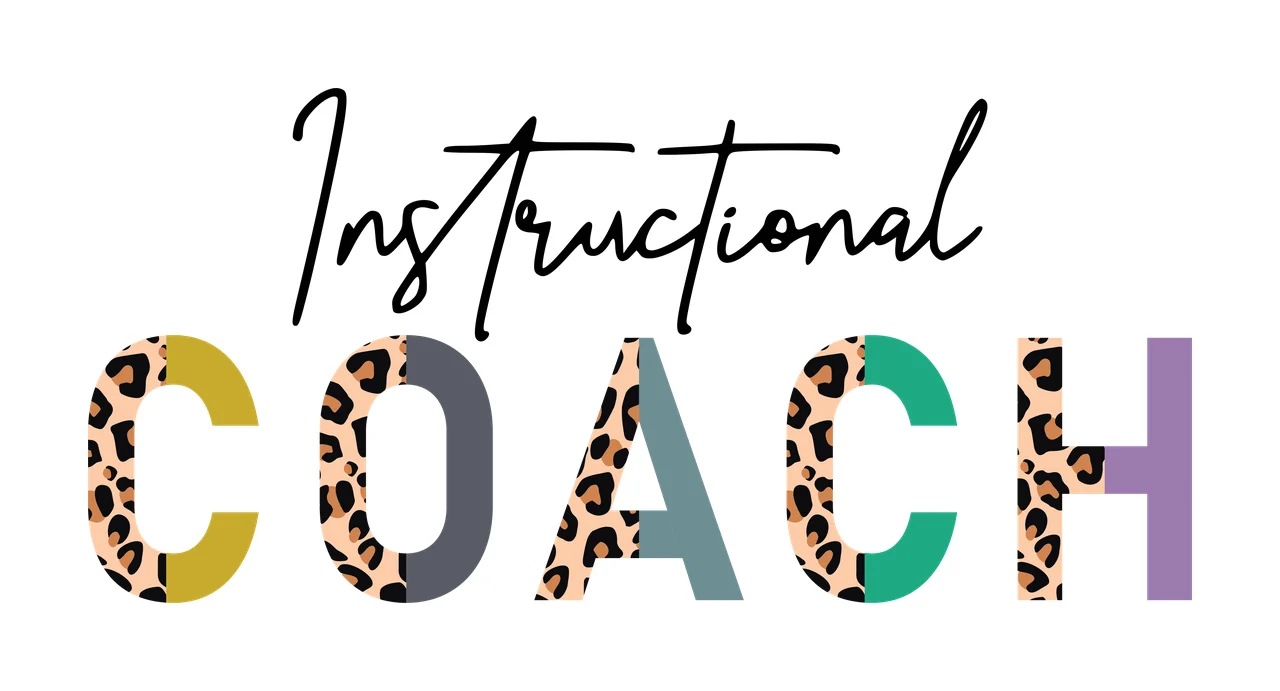 Instructional Coach Black Leopard Print Text Graphic white Variation 2