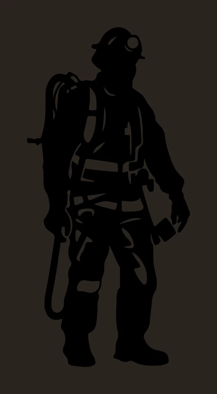 Safety Equipment Silhouette Standing Figure worker helmet harness contrast preview thumbnail