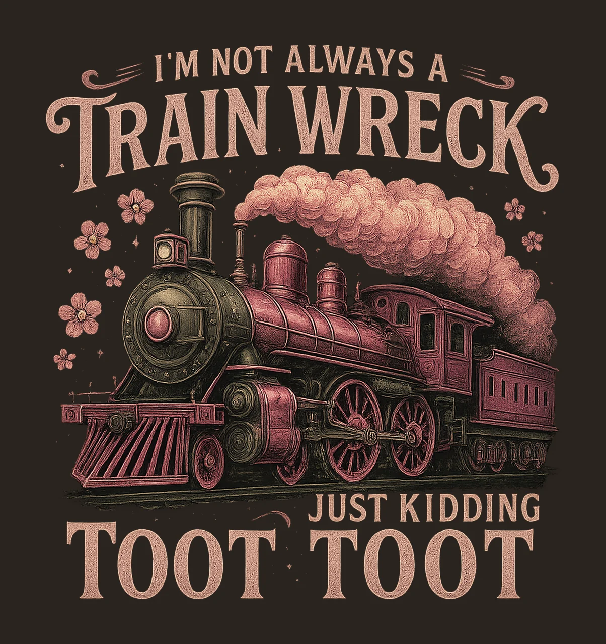 Funny Train Wreck Sarcastic Mental Health Humor Sublimation contrast preview thumbnail