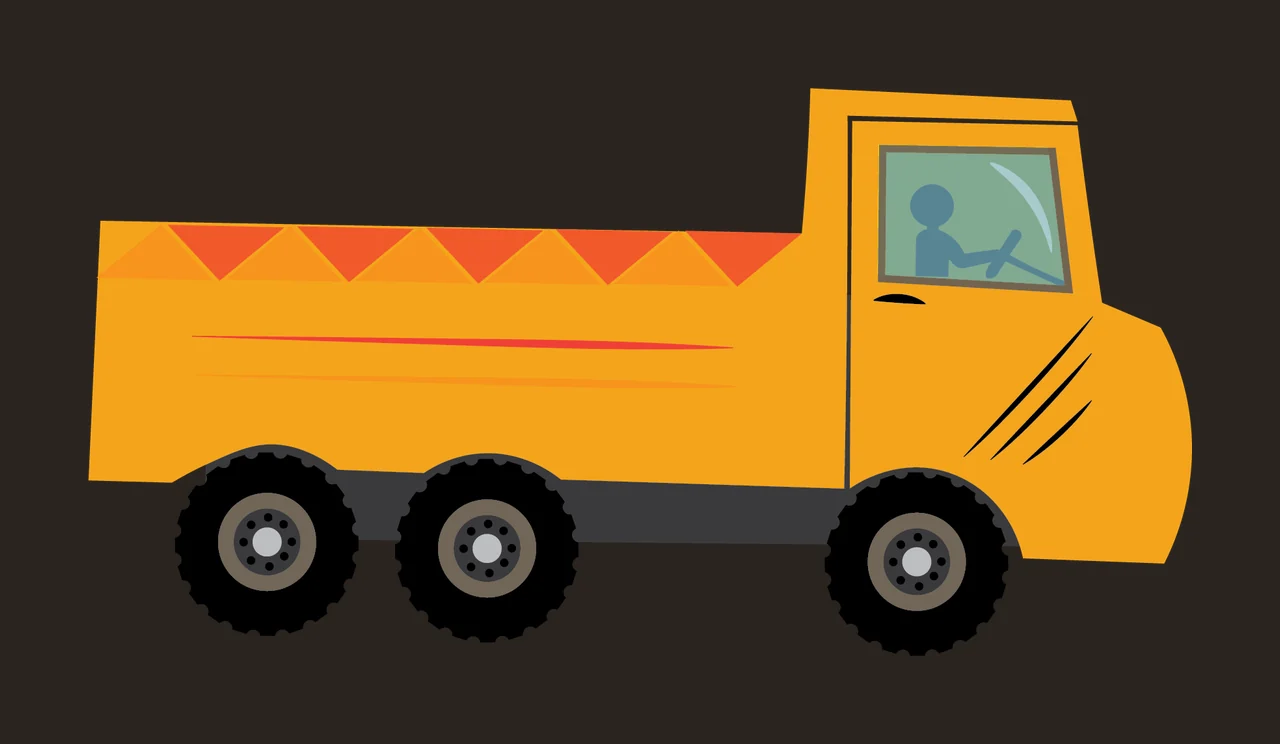Truck Silhouette With Three Wheels side view window frame minimalist contrast preview thumbnail