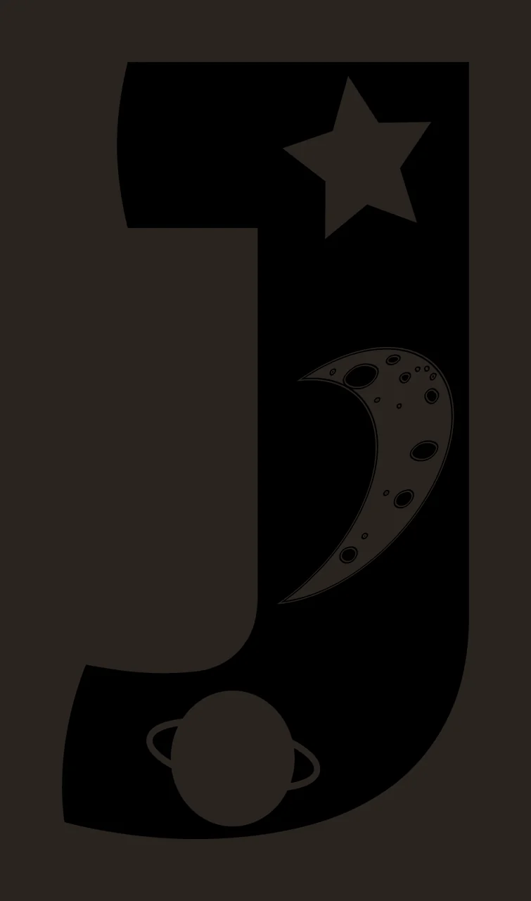 Space J Letter Decorate With Star And Moon contrast preview thumbnail