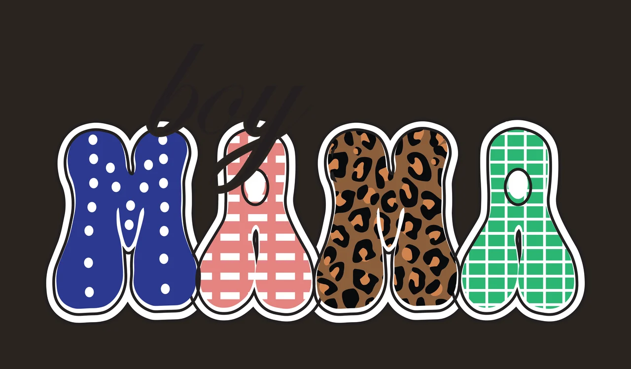 Boy Mama Four Rounded Shapes Silhouette aligned black minimalist contrast preview thumbnail