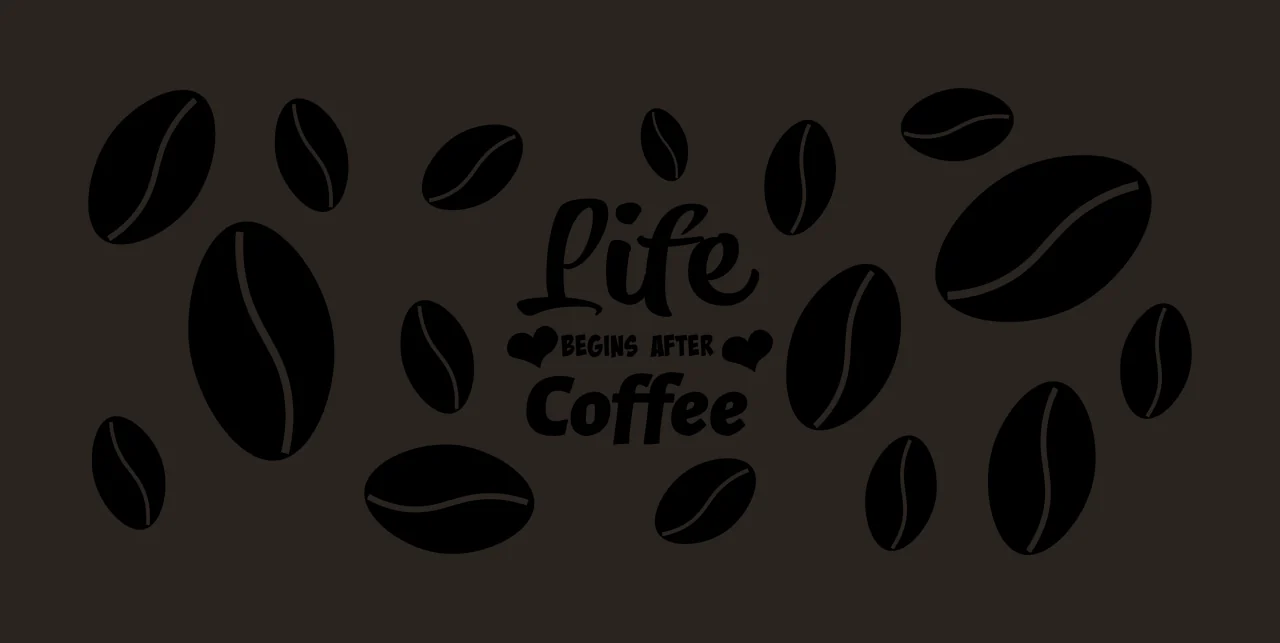 Can Glass Wrap Coffee Beans and text Arrangement heart black contrast preview thumbnail