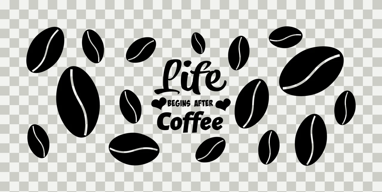 Can Glass Wrap Coffee Beans and text Arrangement heart black transparency and detail preview thumbnail