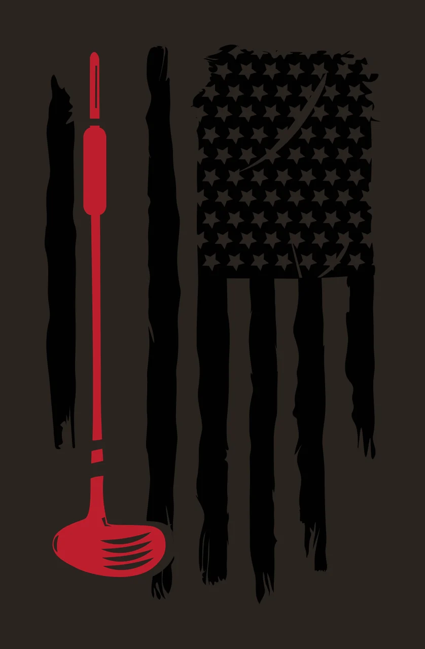 Golf Flag Distressed Graphic With Club And Vertical integrated into contrast preview thumbnail