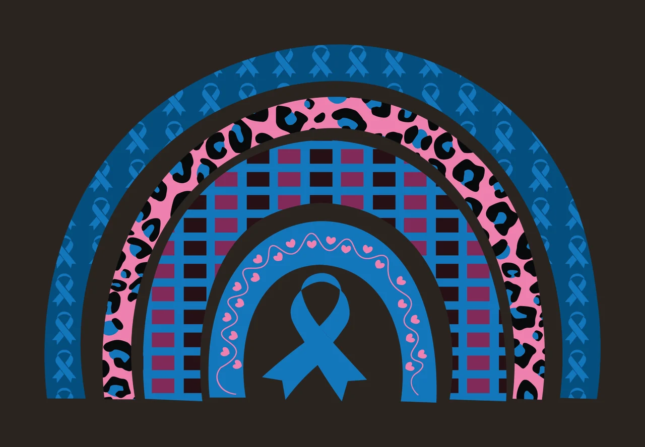 Ribbon Cancer Awareness Rainbow Design patterns black pattern contrast preview thumbnail