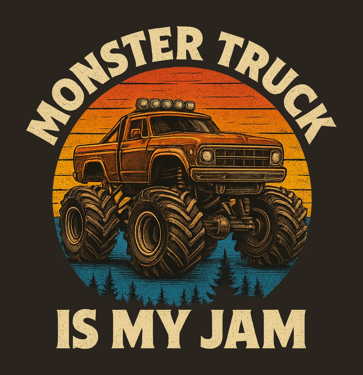 Monster Trucks Are My Jam Kids Truck Design Monster Truck contrast preview thumbnail