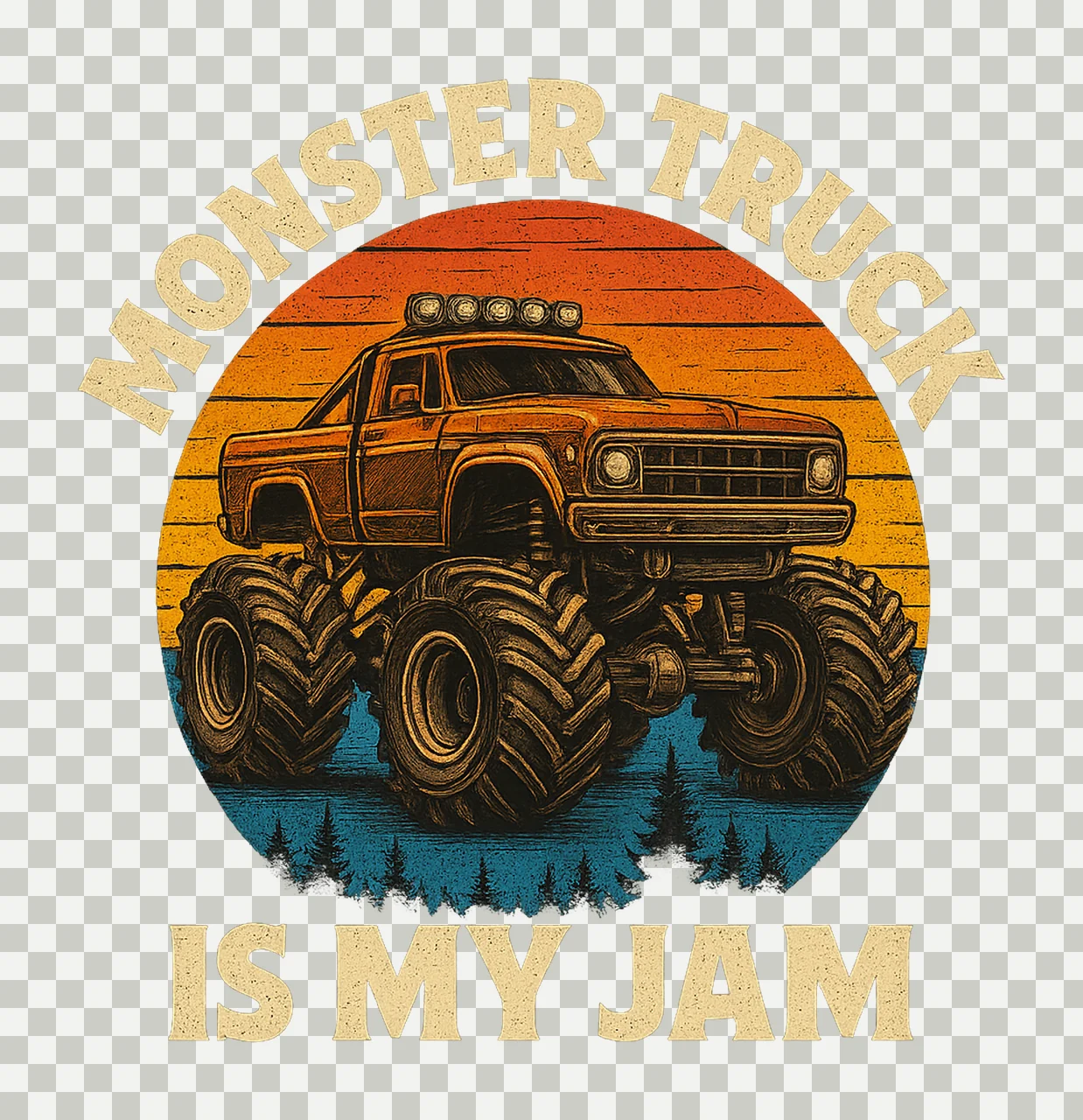 Monster Trucks Are My Jam Kids Truck Design Monster Truck transparency and detail preview thumbnail