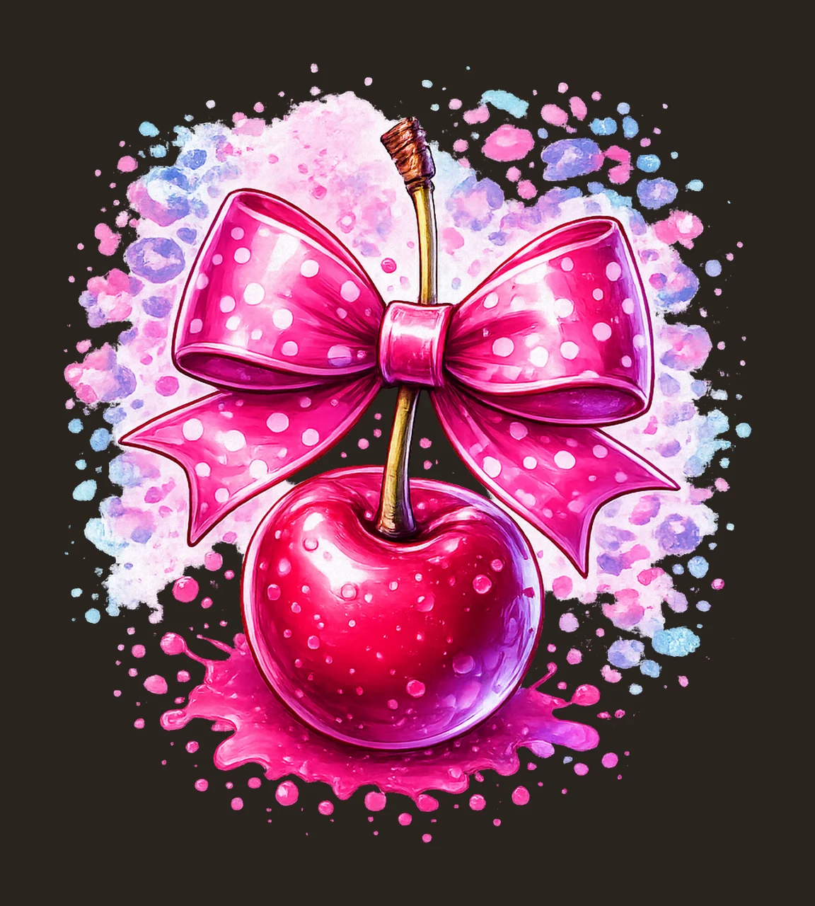 Cherry Bow for Coquette Aesthetics Soft Girl Style Feminine contrast preview thumbnail