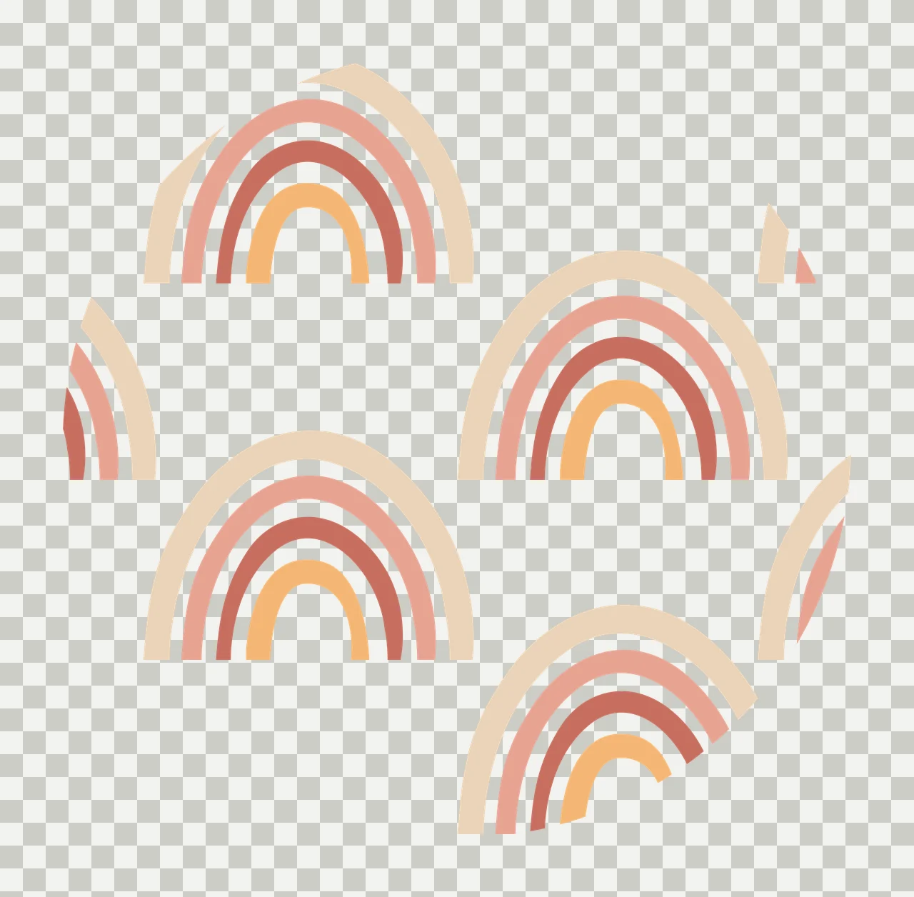 Keychain Black Circle Containing White Line Rainbows pattern transparency and detail preview thumbnail