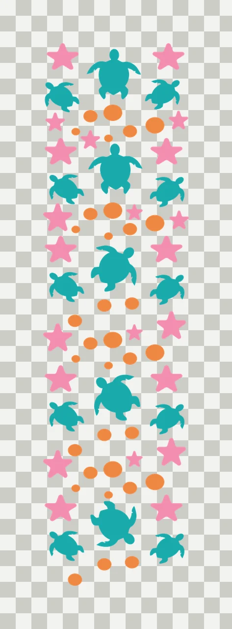 Turtles Patterned Sea Turtle Star Circle Column arranged stars transparency and detail preview thumbnail