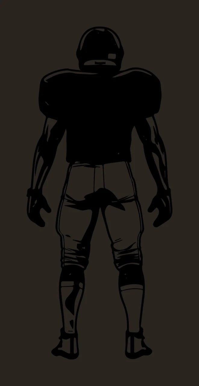 Football Player Back View Silhouette standing helmet shoulder pads contrast preview thumbnail