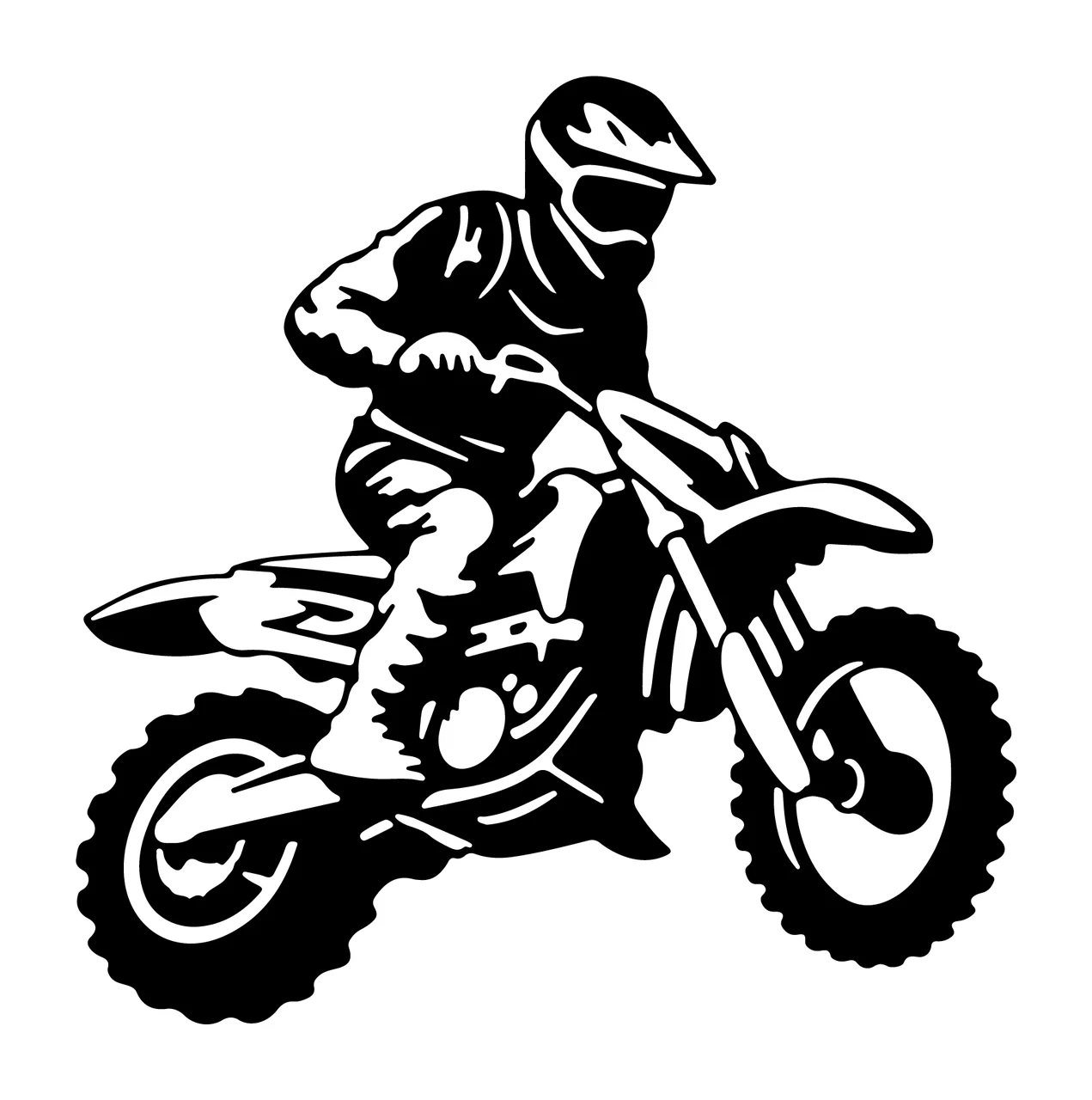 Motocross Rider Silhouette Performing Stunt riding motorcycle