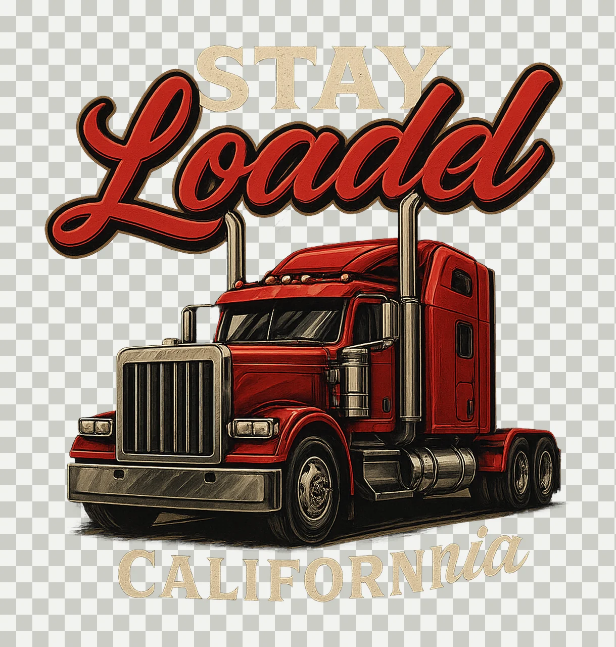 Semy Truck Trucking Sublimation Design DTF Truck Art Trucker transparency and detail preview thumbnail