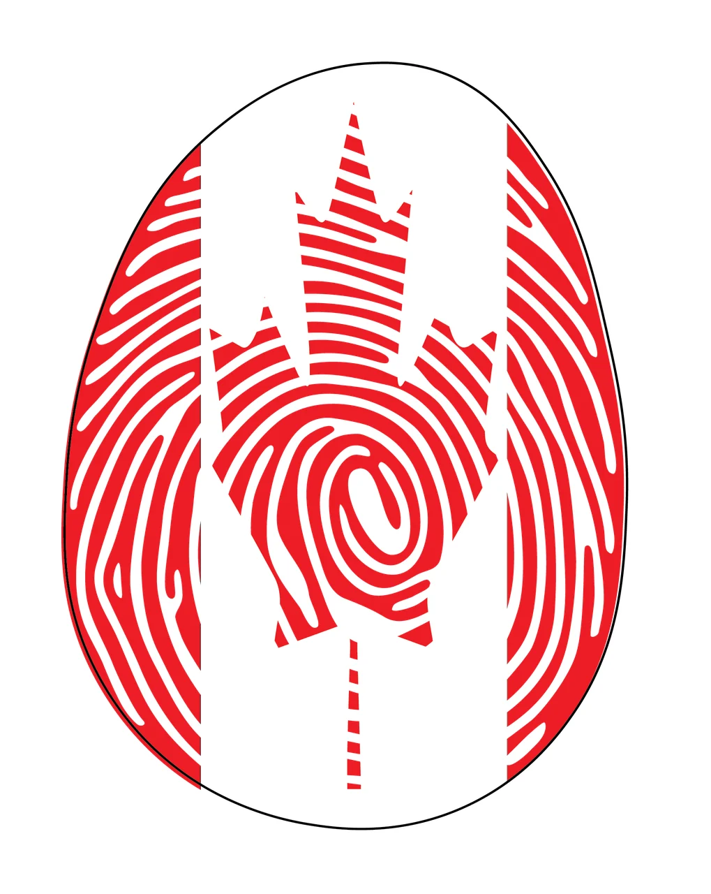 Fingerprint Oval Silhouette Black Icon lines graphic white