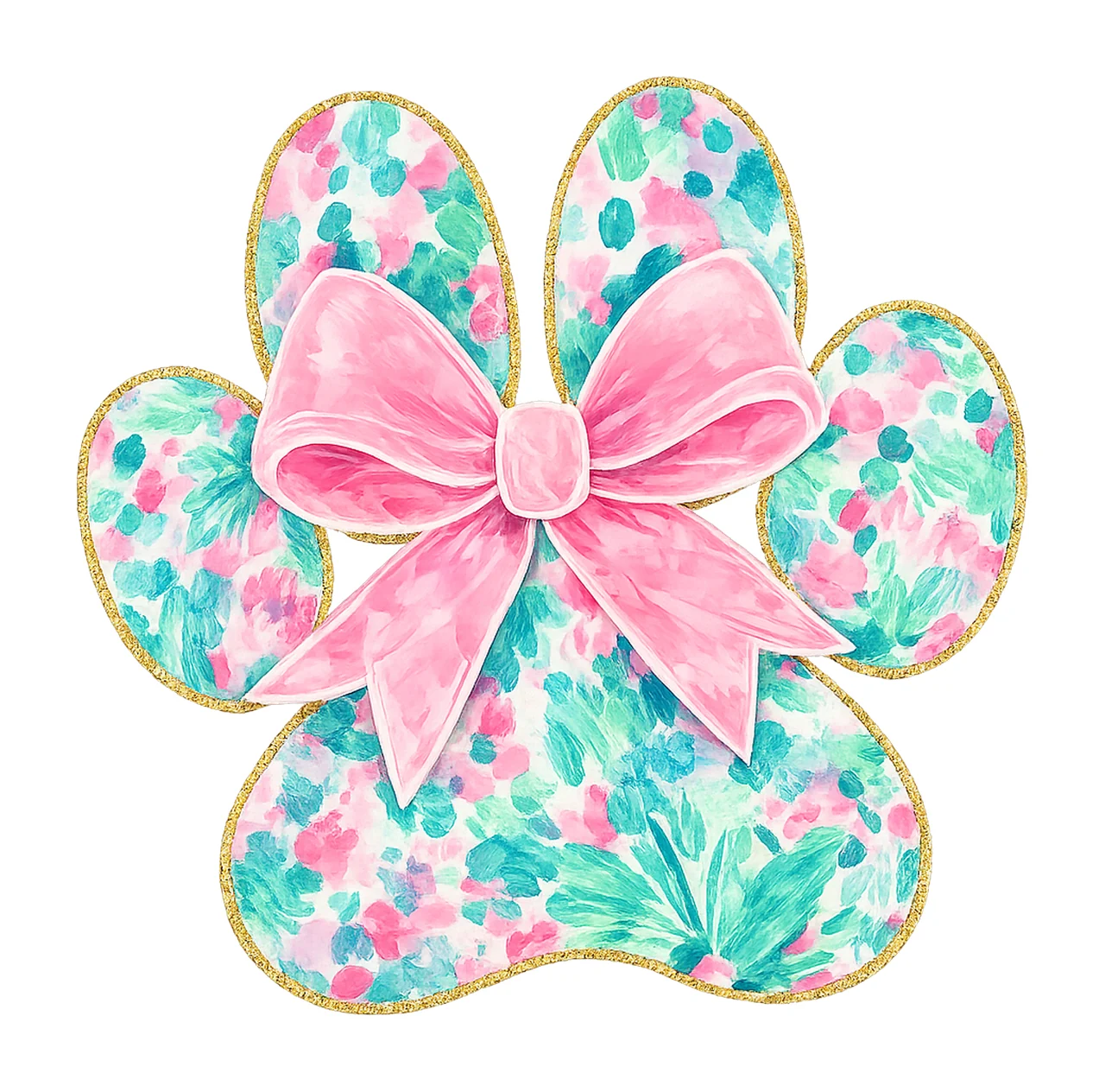 Preppy Paw Print Bow Dog Mom Sublimation Design Animal Lover