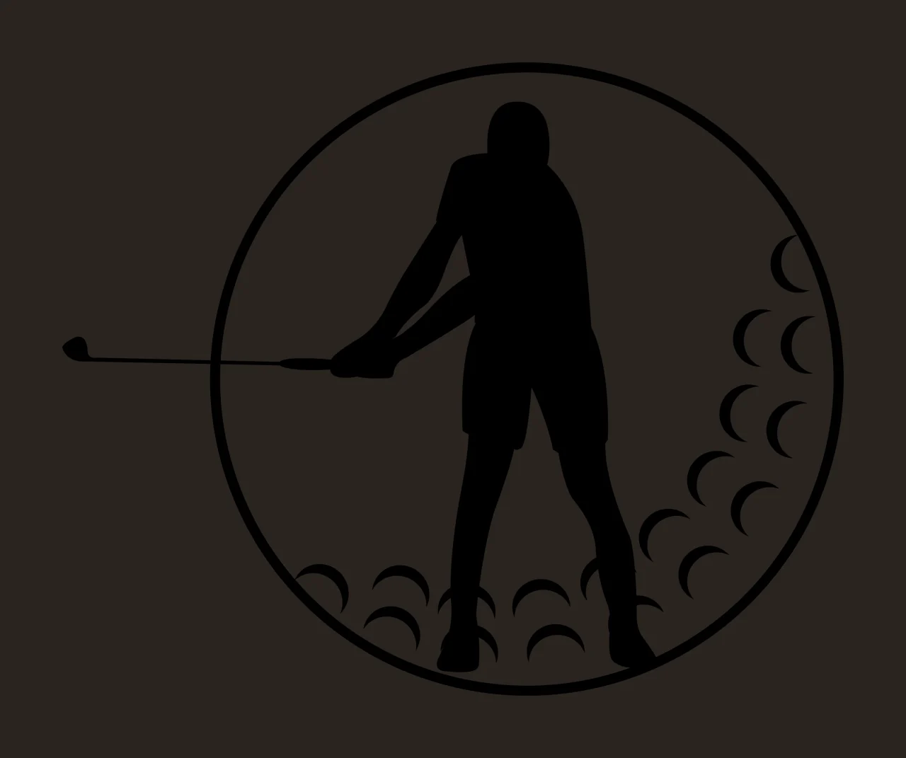 Golf Golfer Swinging Club Inside A Circular Patterned circle contrast preview thumbnail
