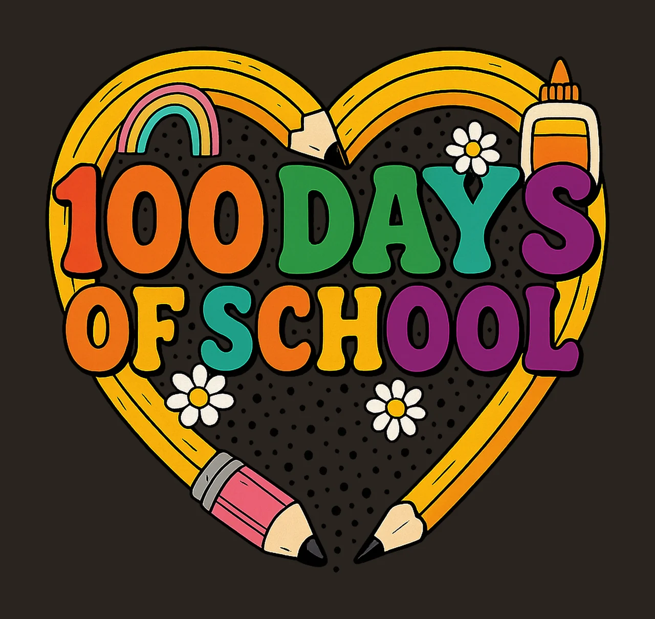 Happy 100 Days Of School 100 Days Shirt Design Kids 100 Days contrast preview thumbnail