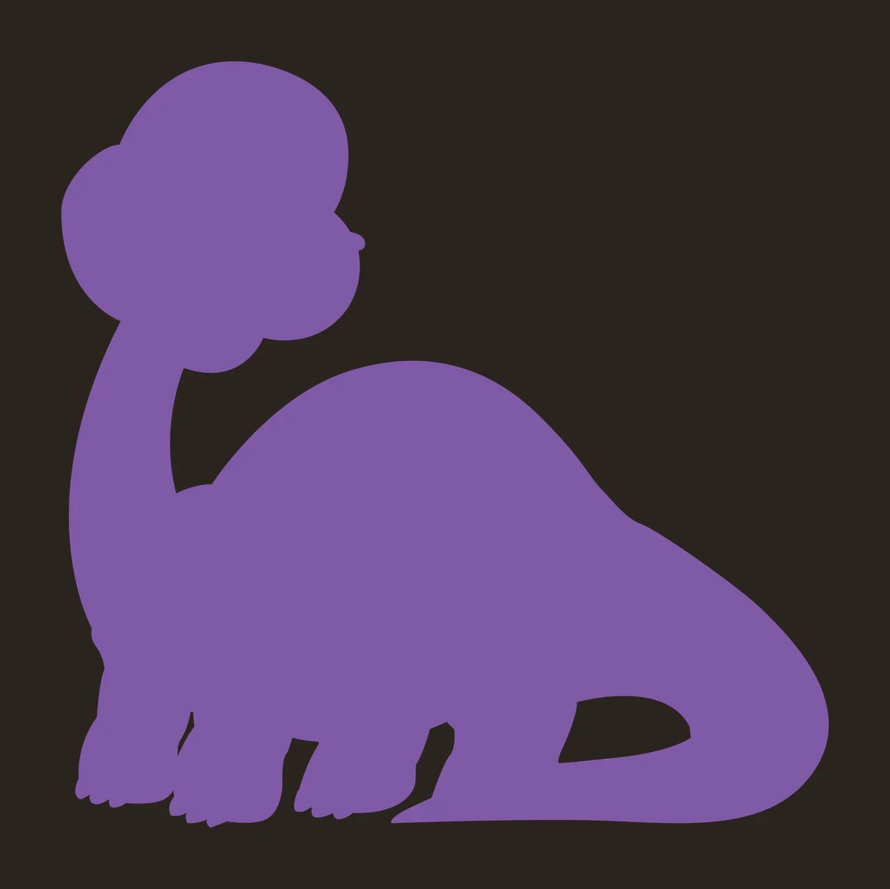 Dinosaur Black Silhouette Of A Long Necked Facing standing contrast preview thumbnail