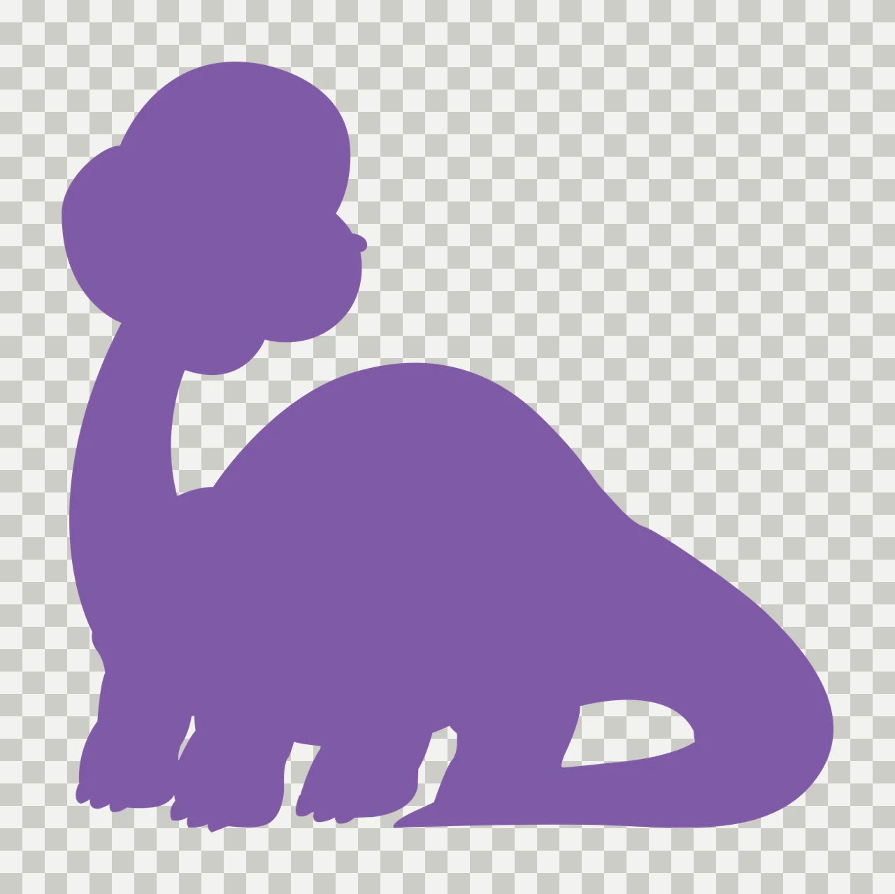 Dinosaur Black Silhouette Of A Long Necked Facing standing transparency and detail preview thumbnail