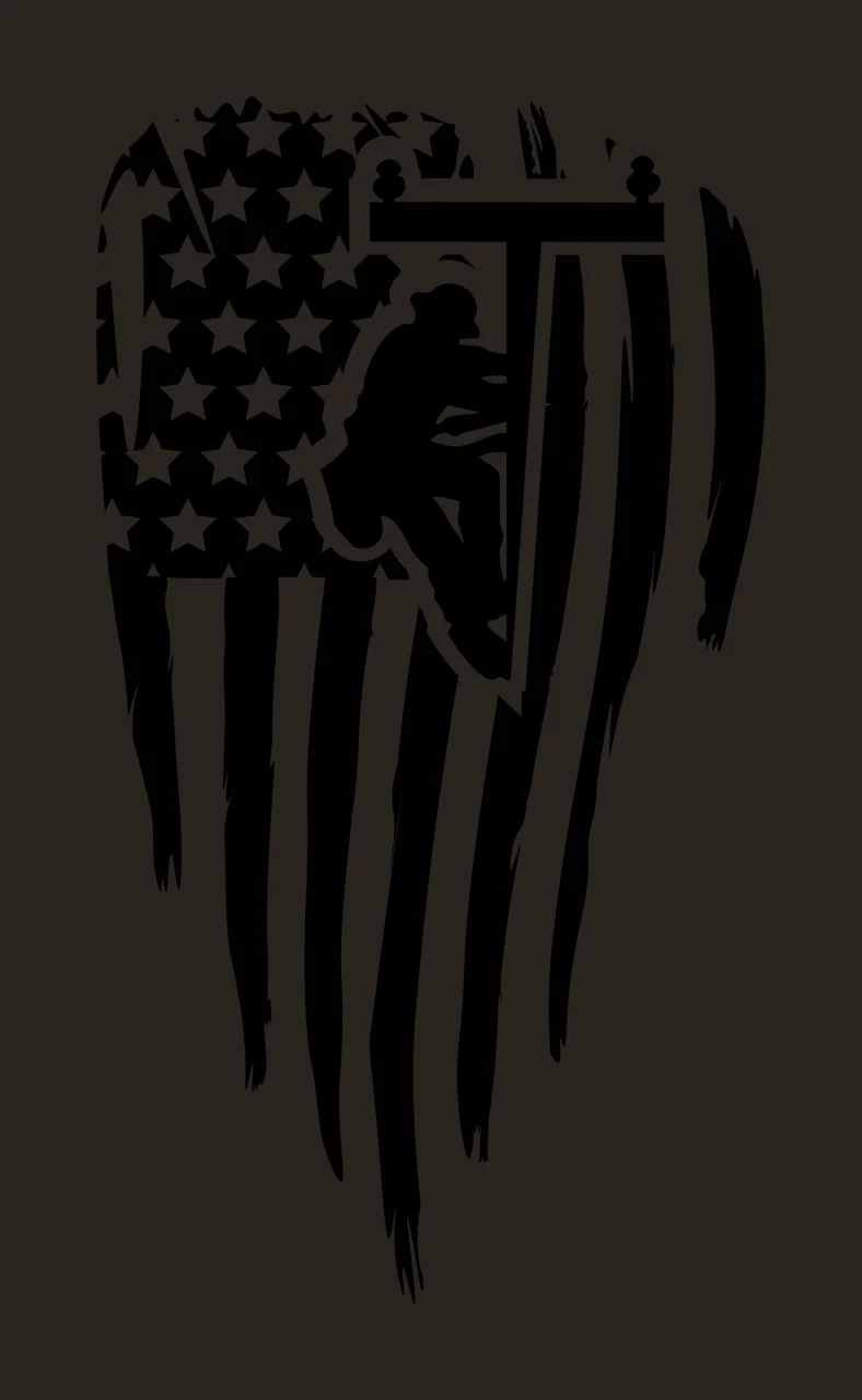 Utility Worker Silhouette On Flag climbing pole black infrastructure contrast preview thumbnail