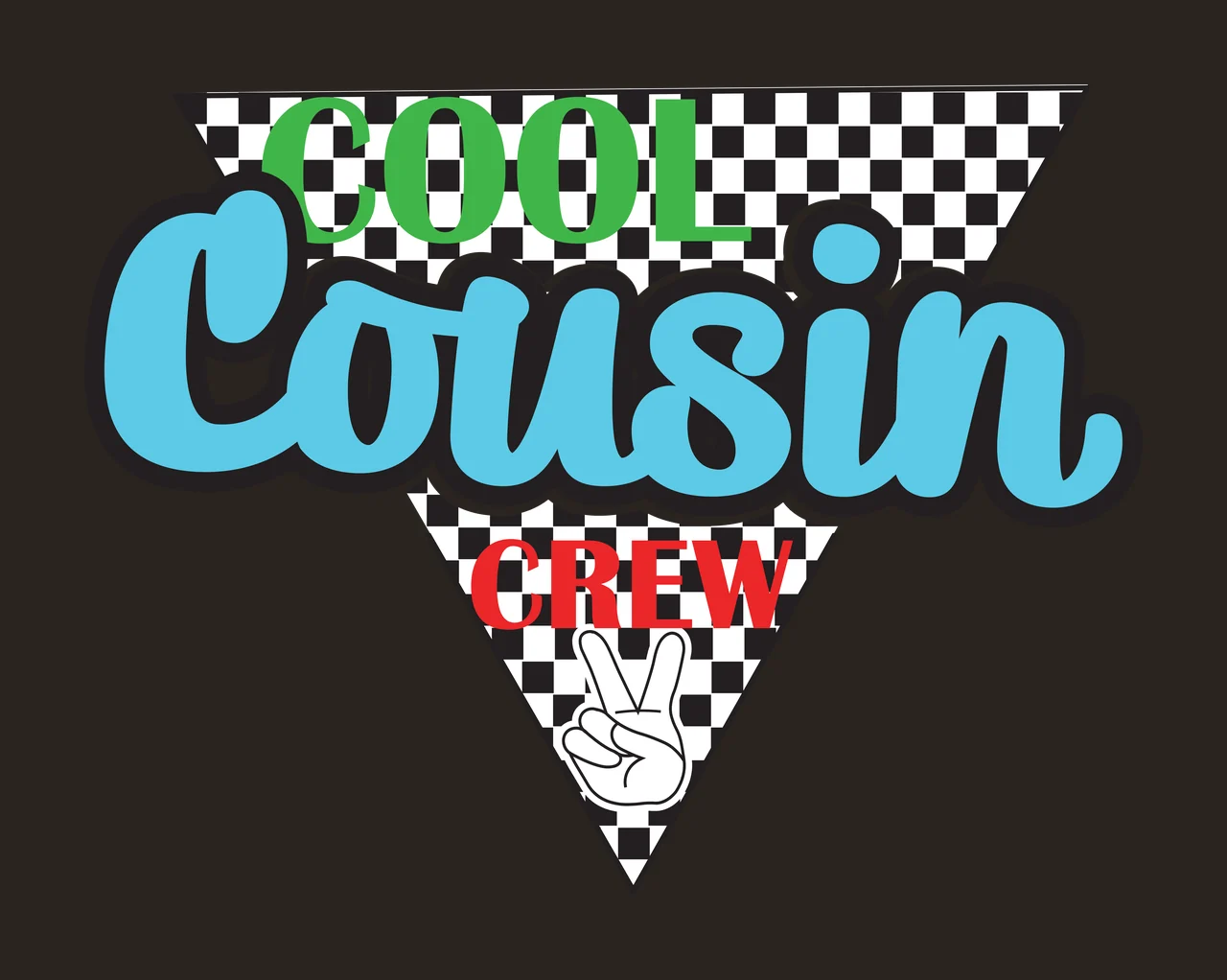 Cousin Text Label In Triangle bubble black plain typography contrast preview thumbnail