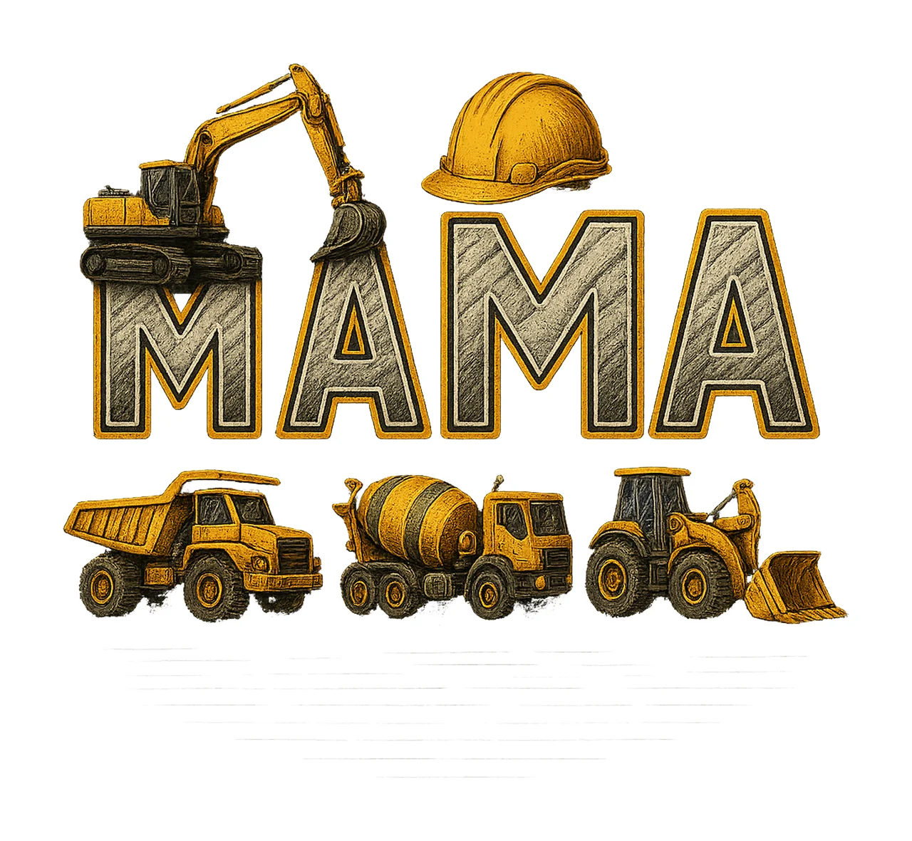 Construction Crew Bulldozer Excavator Tee Family Outfit