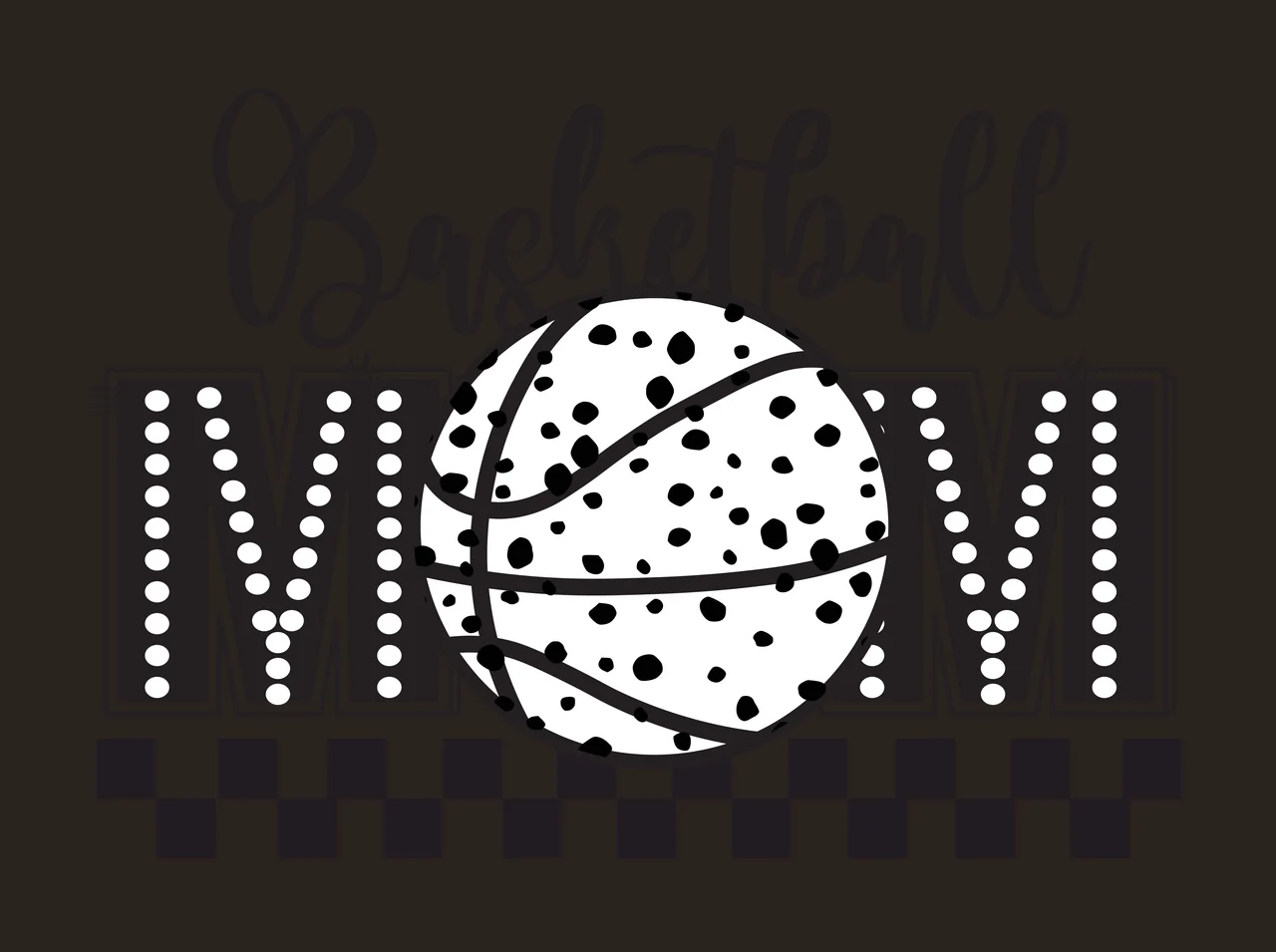 Basketball Mom Typography With Checkered Border decorating contrast preview thumbnail