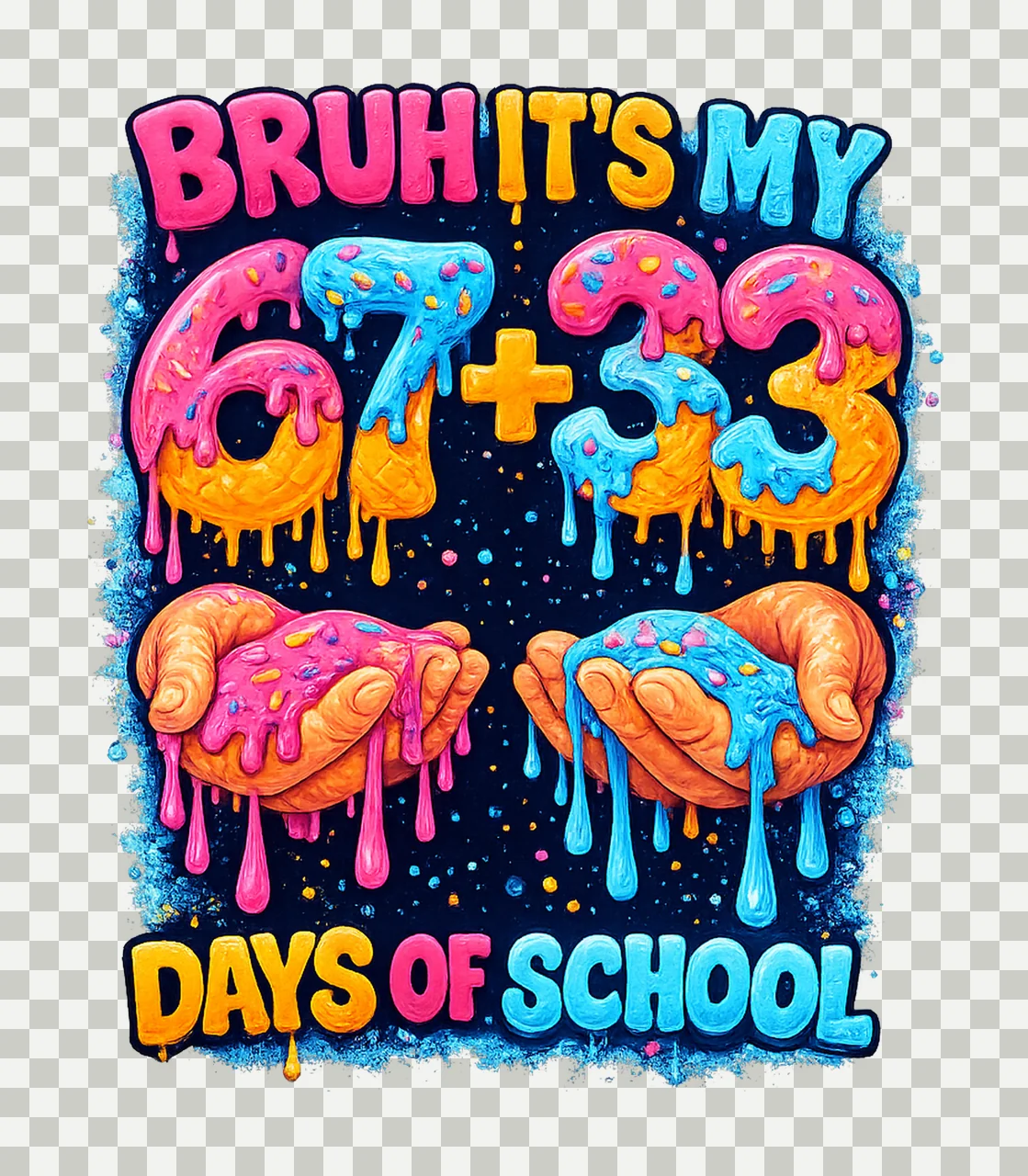 Bruh Its My 100 Days of School 100 Day Bruh Drip Kid Boy transparency and detail preview thumbnail