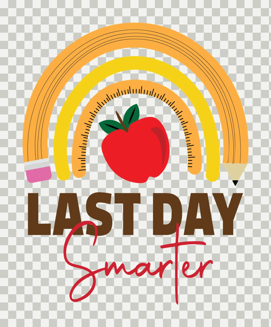 Last Of School Last Day Smarter Text academic celebration rainbow transparency and detail preview thumbnail