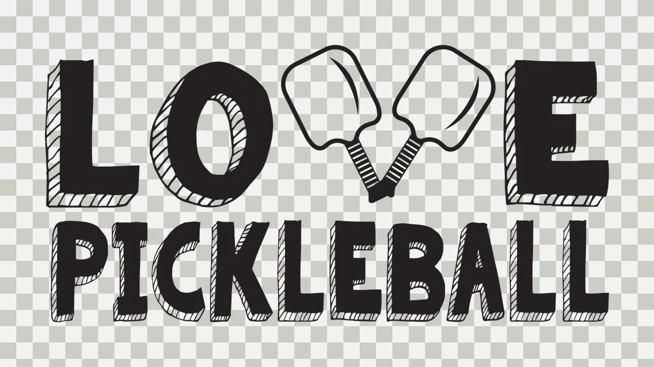 Love Pickleball Paddles Text Graphic Crossed bold typography transparency and detail preview thumbnail