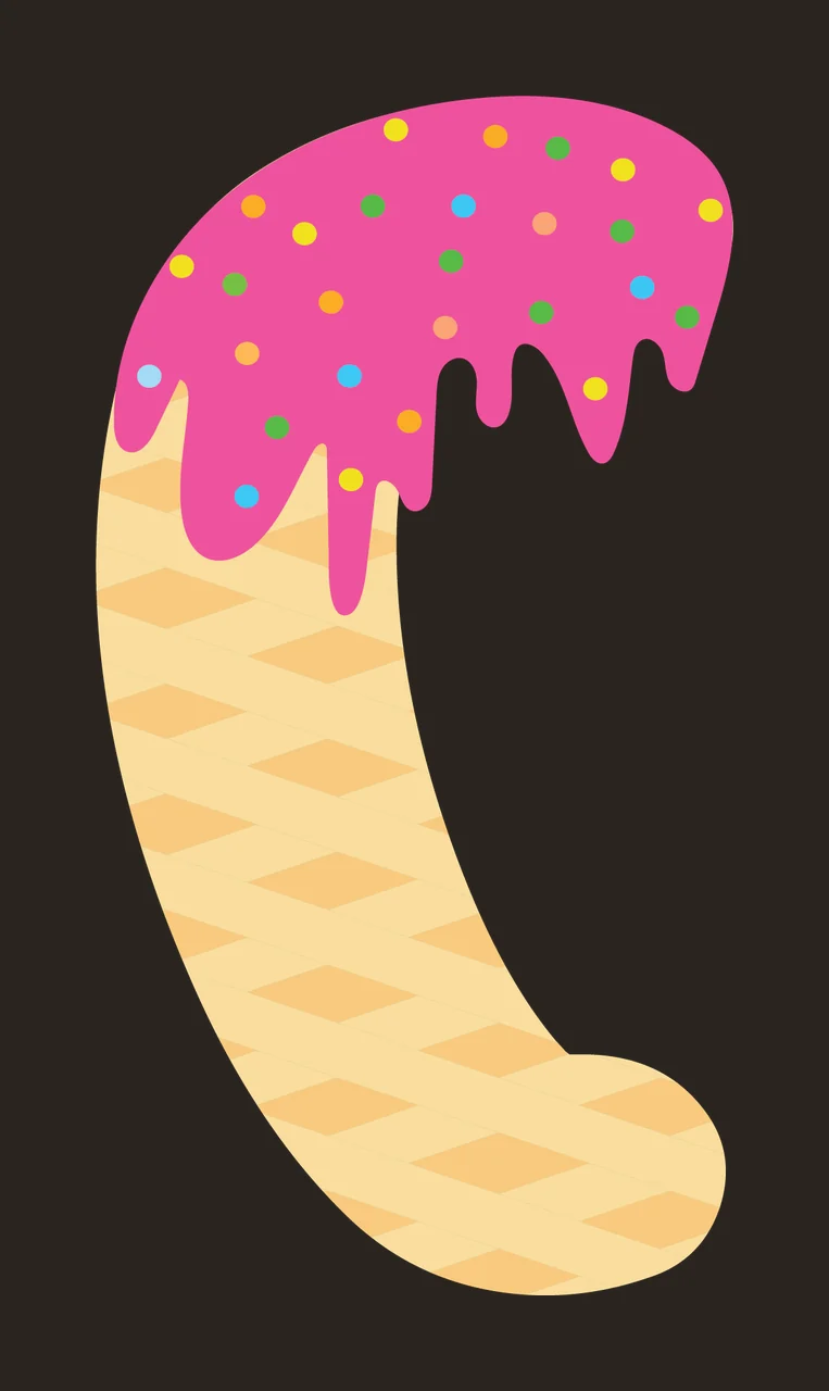 Ice Cream Font Character 11 scalable logo design icon contrast preview thumbnail