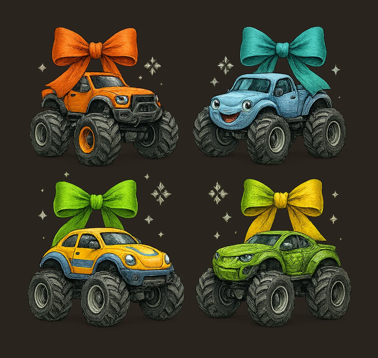 Checkered Coquette Mama Boy Mom Monster Truck Mama Bow contrast preview thumbnail