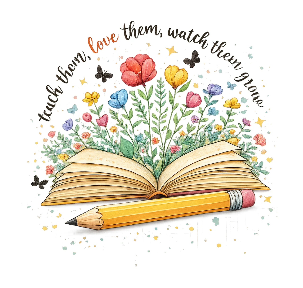 Teacher Appreciation Wildflower Design Sublimation Art
