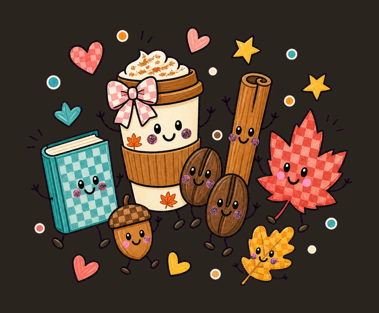coffee lover fall 02 preppy checker sublimation instant contrast preview thumbnail