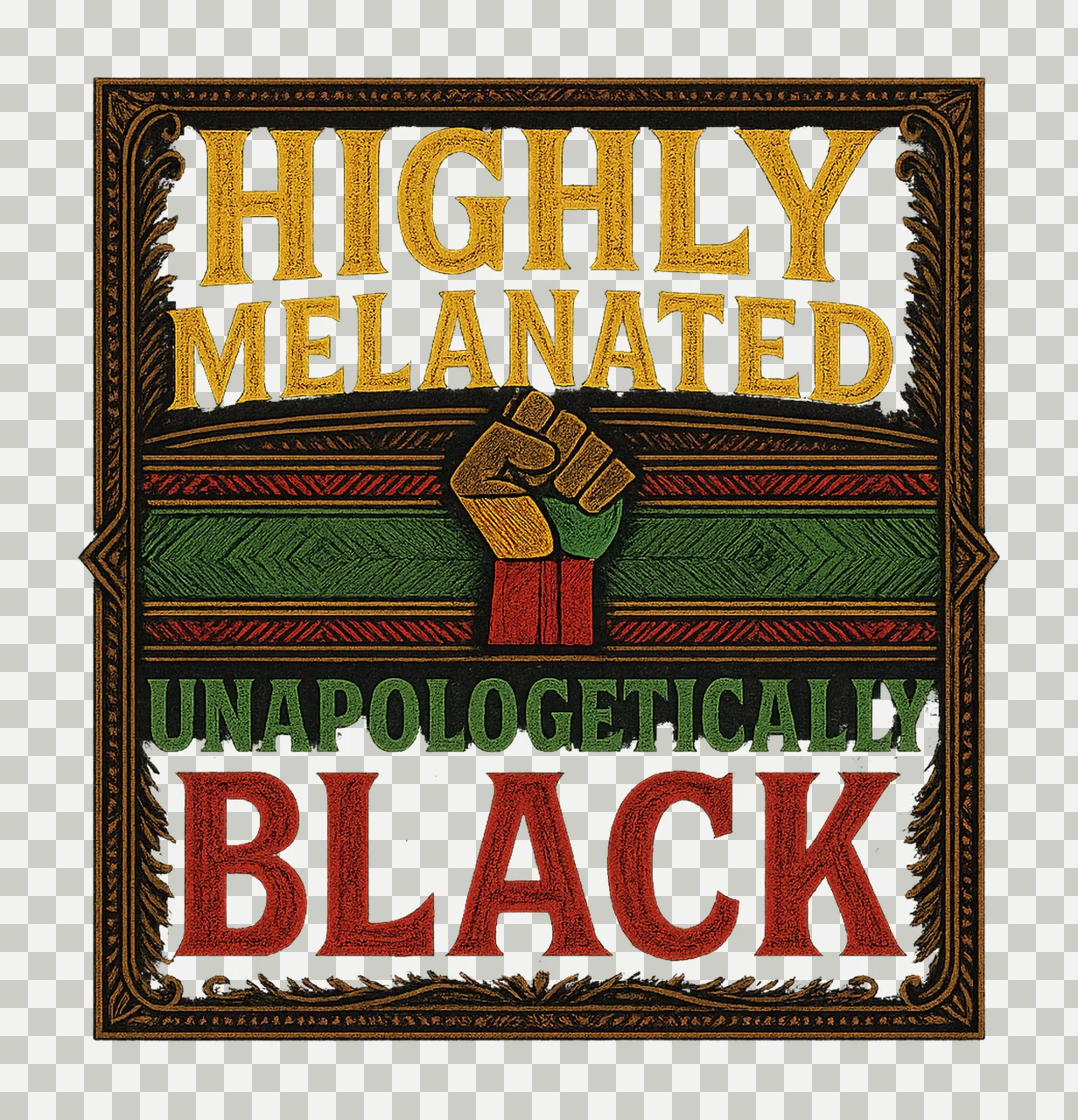 Lightly Melanated Hella Black African American History transparency and detail preview thumbnail